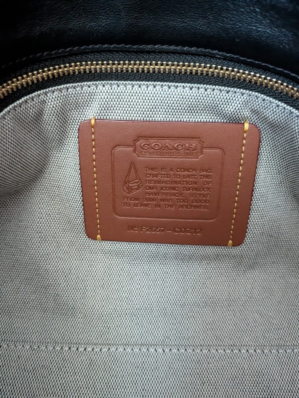 Coach Black Haversack Bag